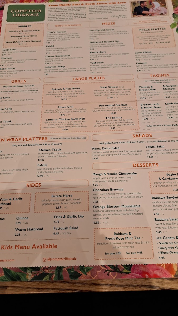 Menu Comptoir Libanais Exeter-3