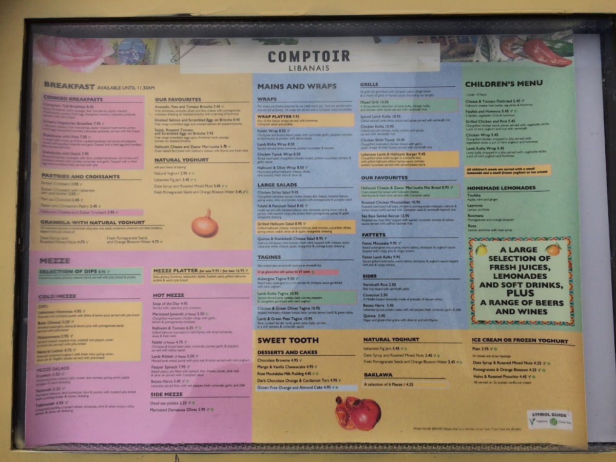 Menu Comptoir Libanais Exeter-8